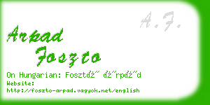 arpad foszto business card